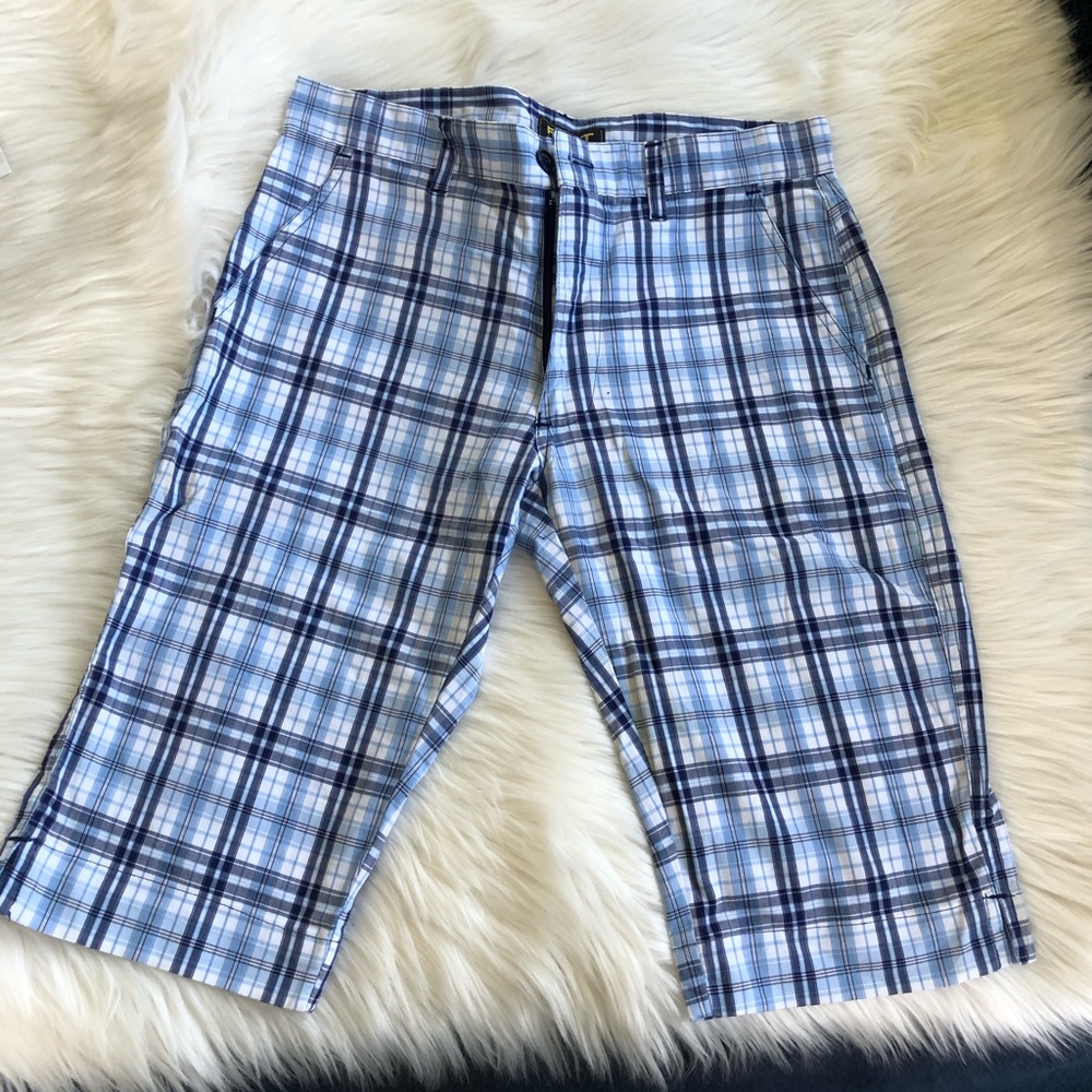Blue plaid Bermuda short